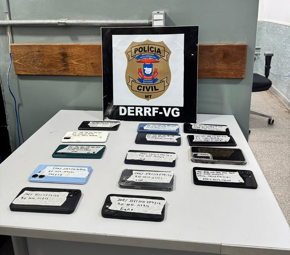 VÁRZEA GRANDE: Polícia Civil recupera 18 celulares em operação de enfrentamento a roubos, furtos e receptação