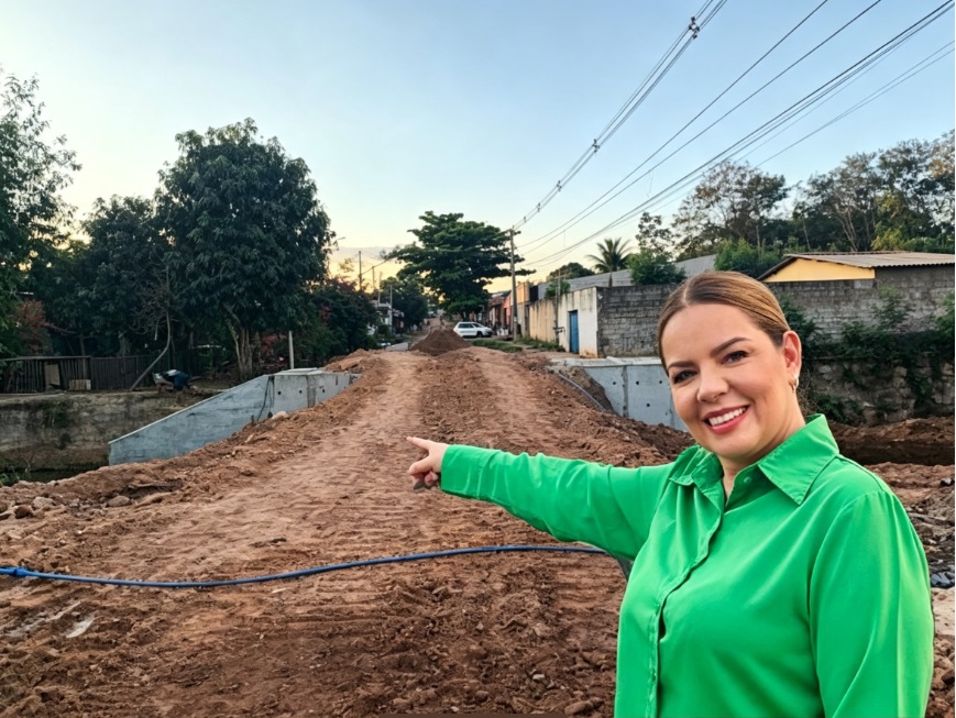 Após reivindicação de Paula Calil, obra da nova ponte avança no bairro Getúlio Vargas