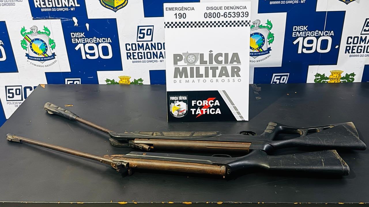 Força Tática prende homem e apreende duas armas de fogo adaptadas