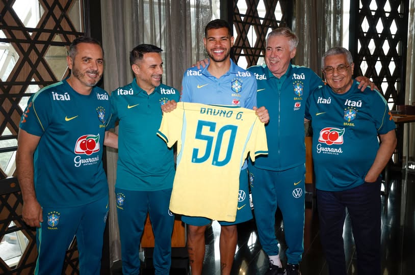 CAMINHO DO ESPORTE: Bruno Guimarães é homenageado pelos 50 jogos com a Seleção