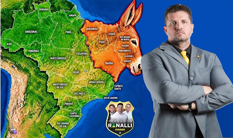 Ranalli publica imagem de burro sobre mapa do Nordeste e critica apoio a Lula