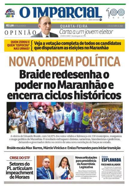 NOVA ORDEM POLÍTICA NO MARANHÃO Braide redesenha o poder e encerra ciclos históricos.