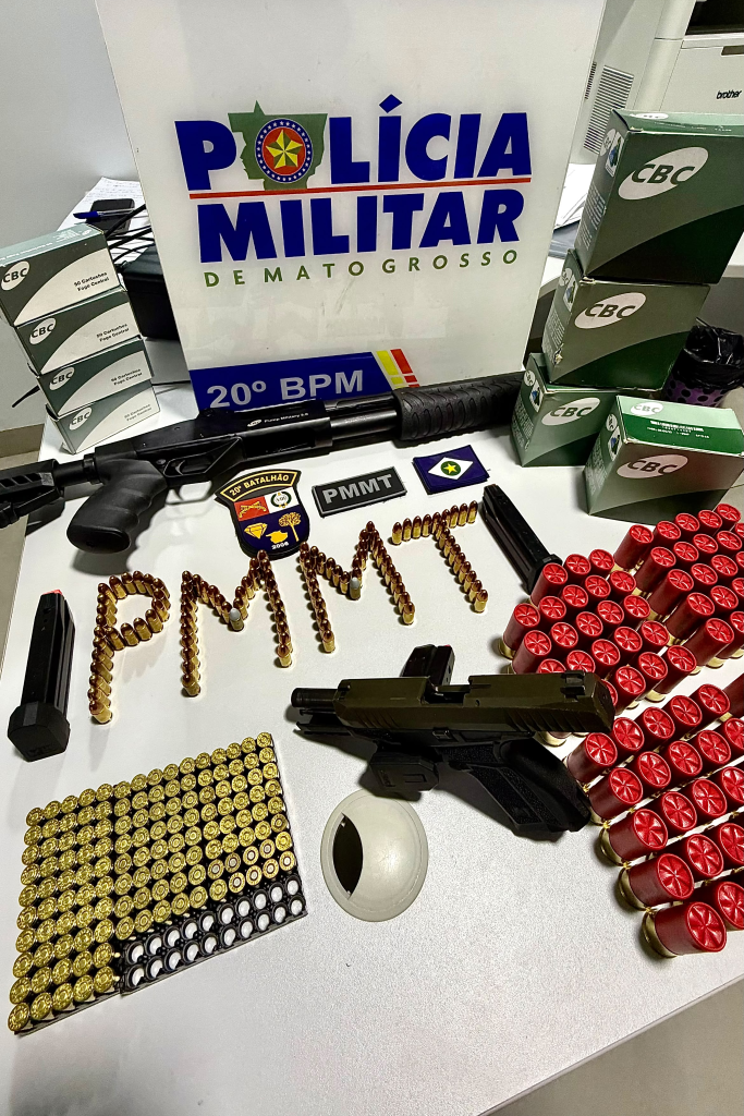 VIOLÊNCIA DOMÉSTICA: Polícia Militar apreende armas e mais de 300 munições após denúncia de violência doméstica