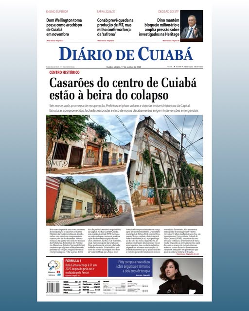 Confira as principais notícias de Mato Grosso na edição  do Diário de Cuiabá.