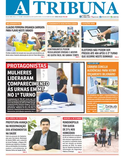 Esta é a capa do A TRIBUNA desta quarta-feira (21)