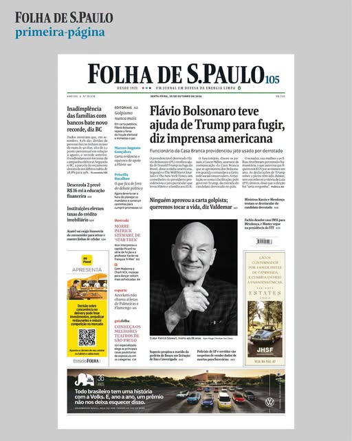 Veja a capa da #folha desta sexta-feira (30).